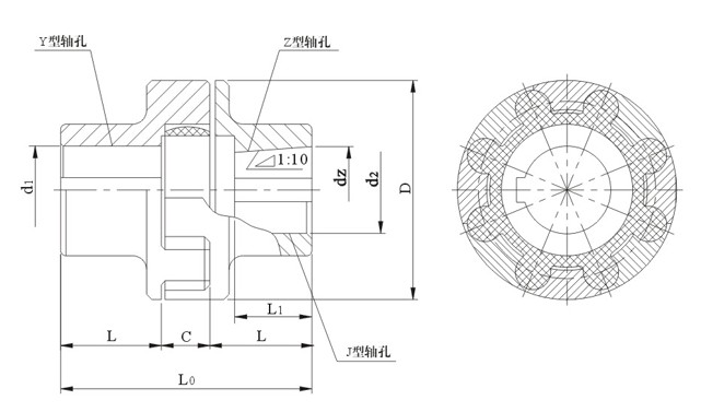 梅花聯(lián)軸器設(shè)計圖
